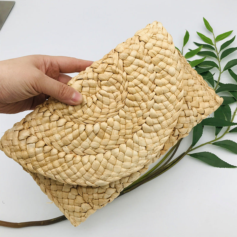 The Fringe Striped Straw Beach Tote Bag