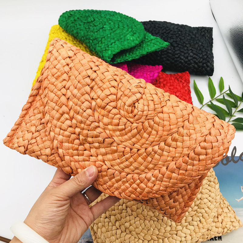 The Fringe Striped Straw Beach Tote Bag